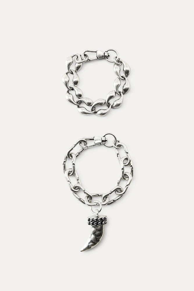 TWO-PACK OF HORN METAL BRACELETS