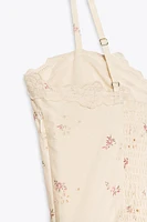 PRINTED POPLIN CORSET DRESS