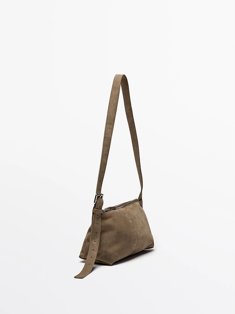 Mini-sac à bandoulière en croûte de cuir
