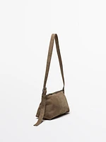 Mini-sac à bandoulière en croûte de cuir