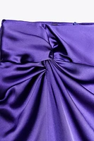KNOTTED SATIN EFFECT MIDI SKIRT