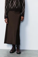 SATIN EFFECT MIDI SKIRT