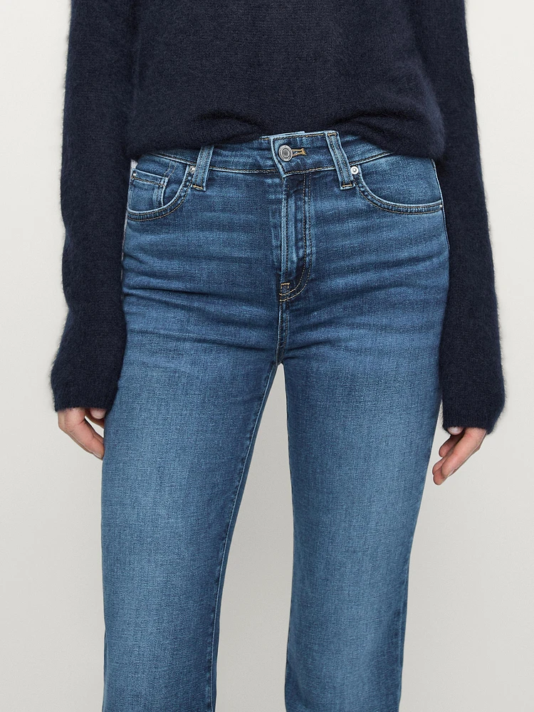 High-waist skinny flared jeans