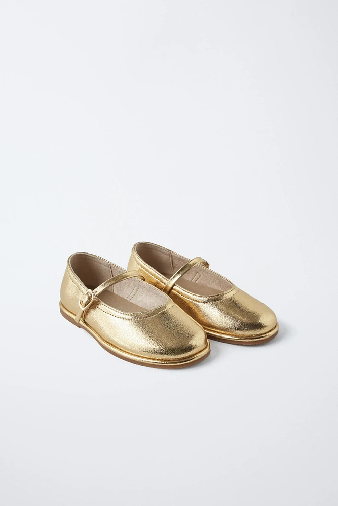 METALLIC BALLET FLATS