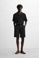 RIB TEXTURED POLO SHIRT