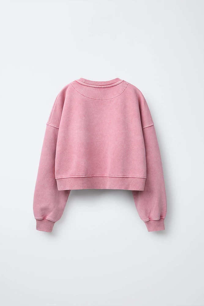 WASHED EFFECT STAR SWEATSHIRT