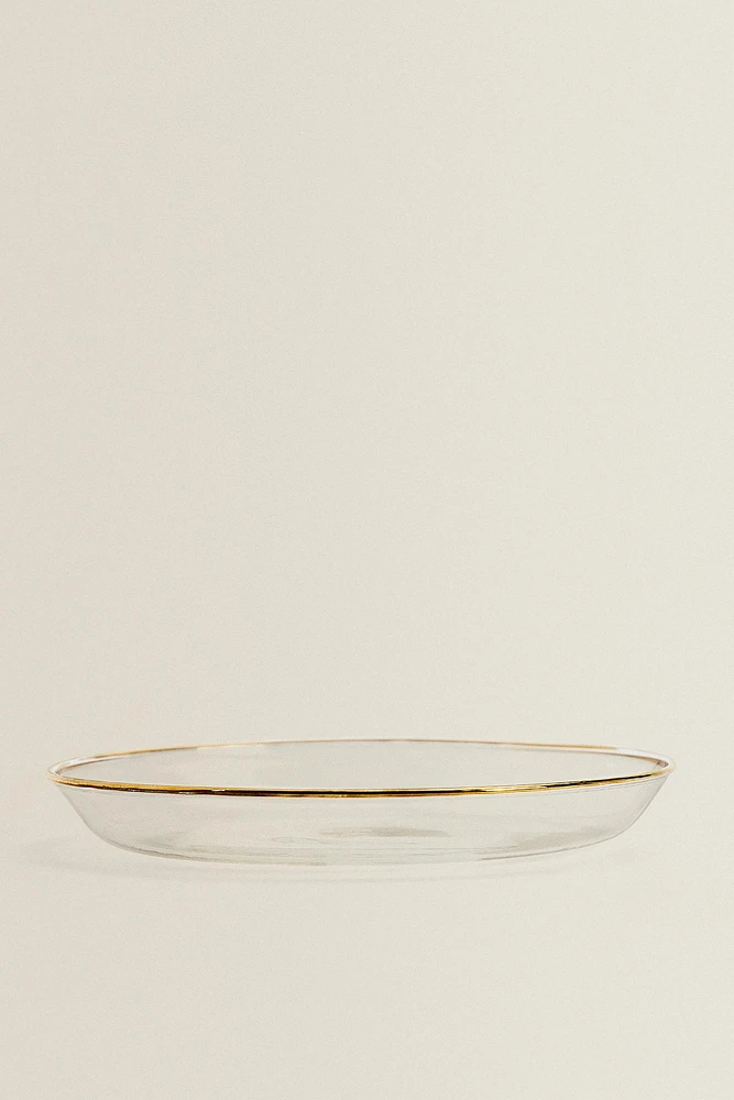 BOROSILICATE GLASS SIDE PLATE WITH RIM