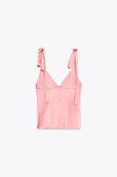 SATIN EFFECT BOW TOP