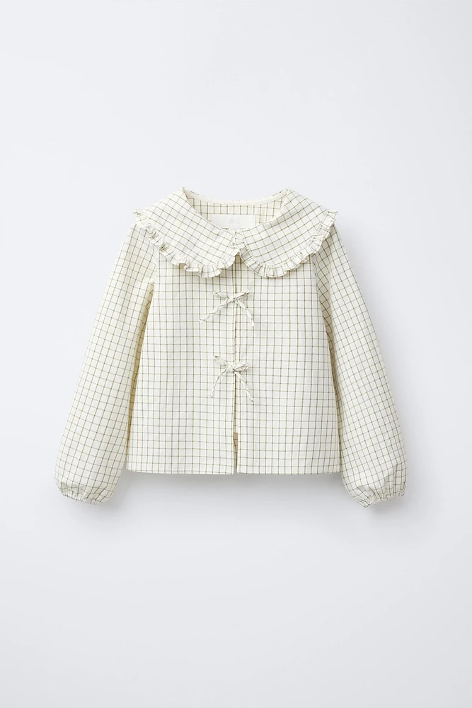 PLAID PETER PAN COLLAR BLOUSE