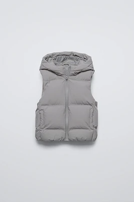 WATER REPELLENT HOODED PADDED VEST