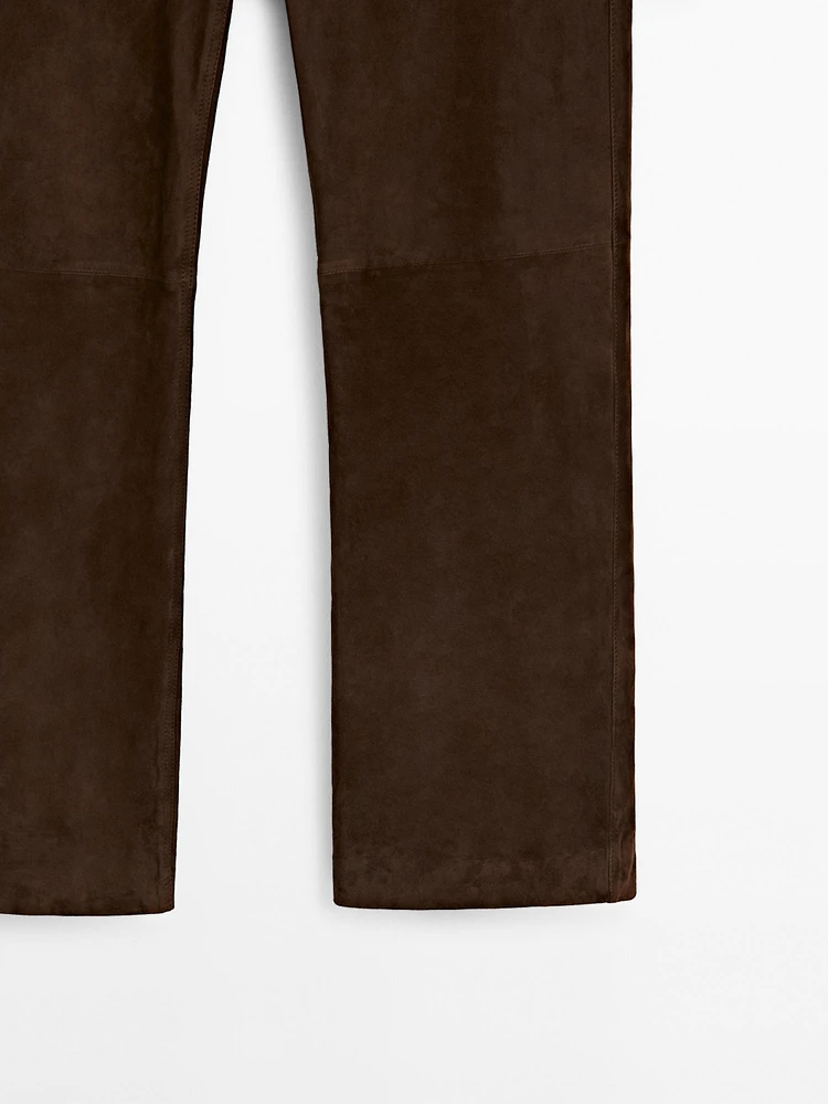 Pantalon en cuir finition daim