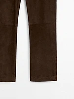 Pantalon en cuir finition daim