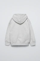 TERRYCLOTH TEXT HOODED SWEATSHIRT