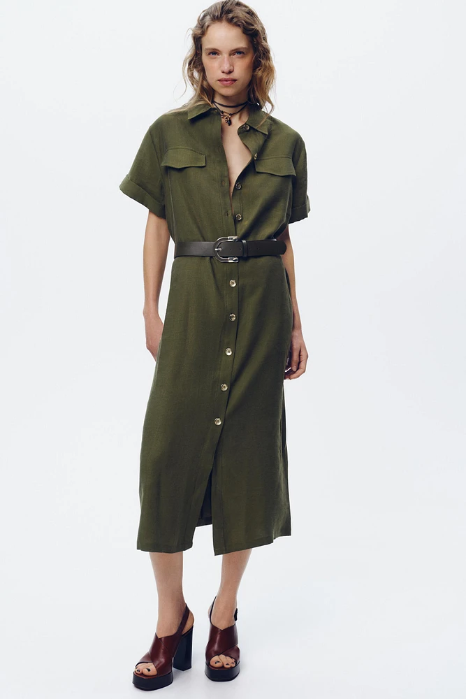 BELTED MIDI DRESS