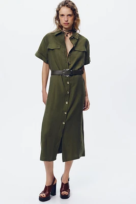 BELTED MIDI DRESS