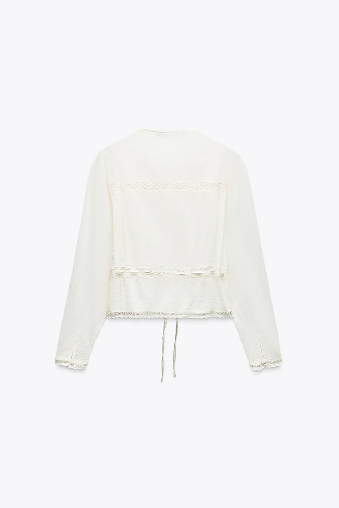 EMBROIDERED CHIFFON SHIRT