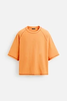 CONTRAST KNIT T-SHIRT