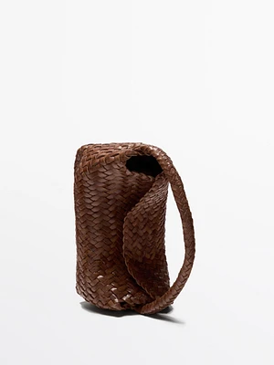 Sac à bandoulière tressé en cuir nappa