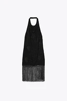 ROBE HALTER BRODERIES FRANGES