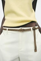 BRAIDED BELTED CHINO PANTS