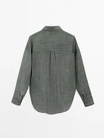 Flowing maltinto ramie blend shirt
