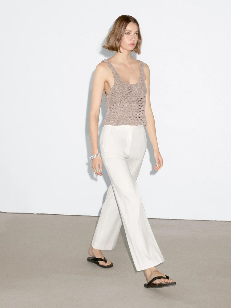 Pantalon stretch lin