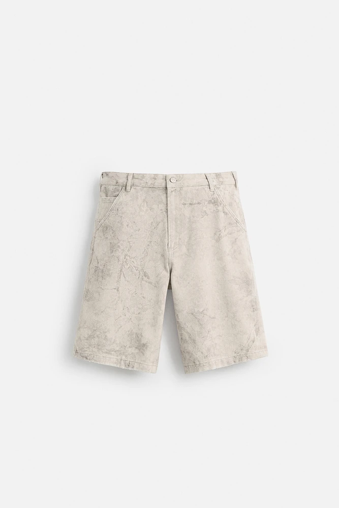 WASHED ABSTRACT PRINT SHORTS