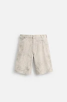 WASHED ABSTRACT PRINT SHORTS