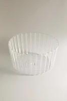 WAVY BOROSILICATE GLASS SALAD BOWL
