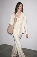 SPLIT LEATHER SHOULDER BAG