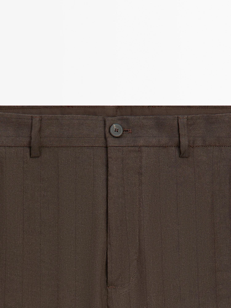 Pantalon straight rayures tennis
