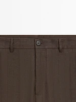 Pantalon straight rayures tennis