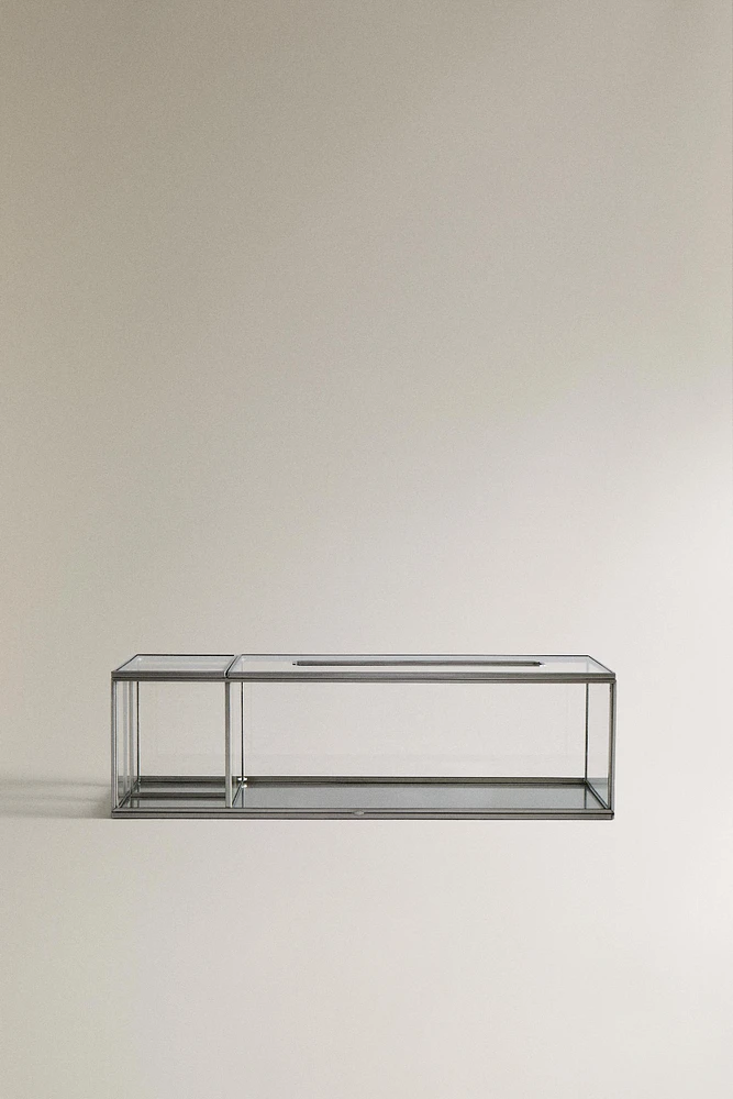 GLASS AND METAL MULTI-PURPOSE TISSUE BOX