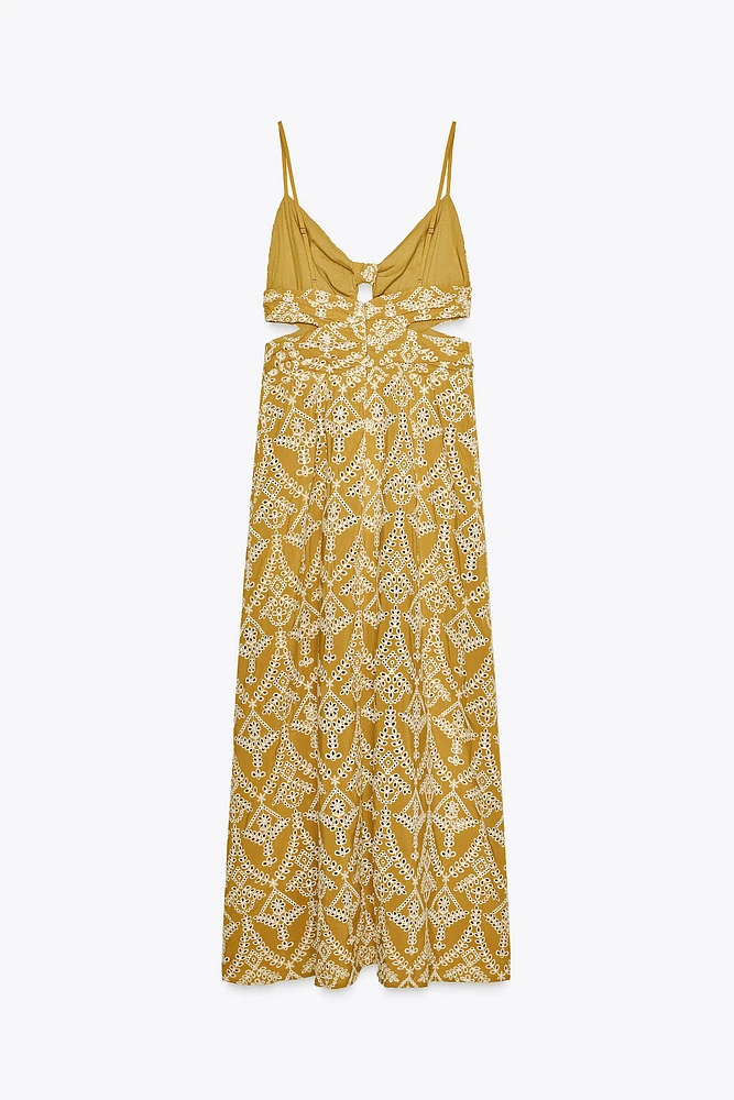 EMBROIDERED MIDI DRESS