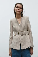 BLAZER TEXTURÉ AVEC CEINTURE