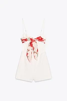CUT OUT HANDKERCHIEF SHORT JUMPSUIT