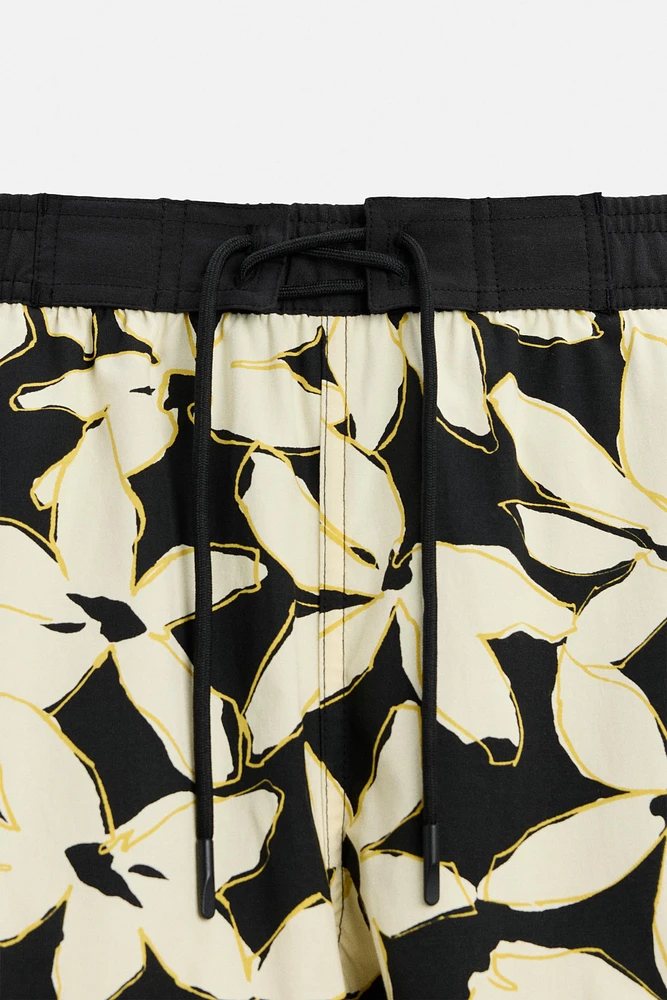 SHORT DE BAIN LONG À IMPRIMÉ FLORAL