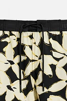 SHORT DE BAIN LONG À IMPRIMÉ FLORAL