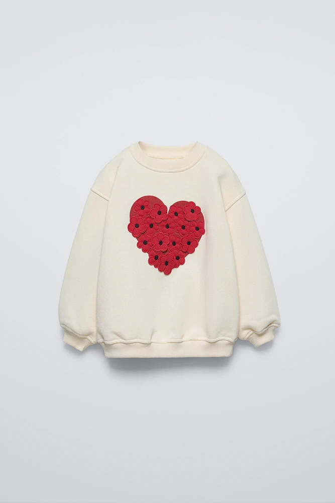 FLORAL HEART SWEATSHIRT