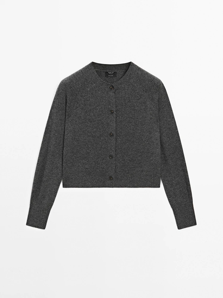 100% cashmere long sleeve cardigan