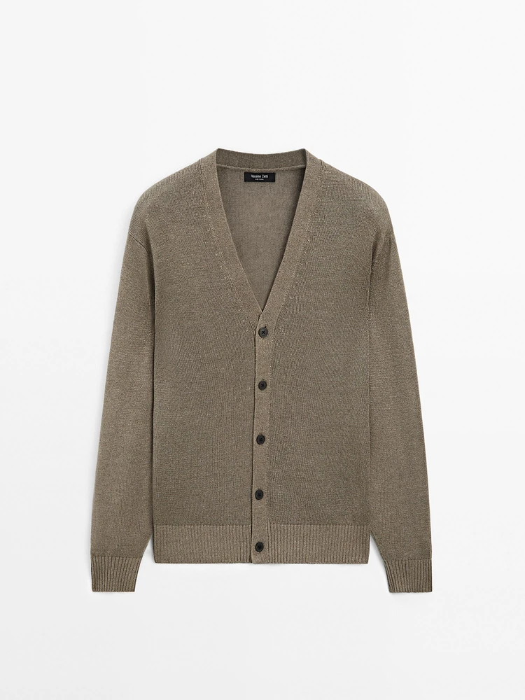 Cardigan en lin mélangé