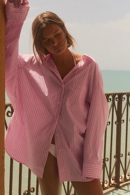 CHEMISE OVERSIZE EN POPELINE RAYÉE