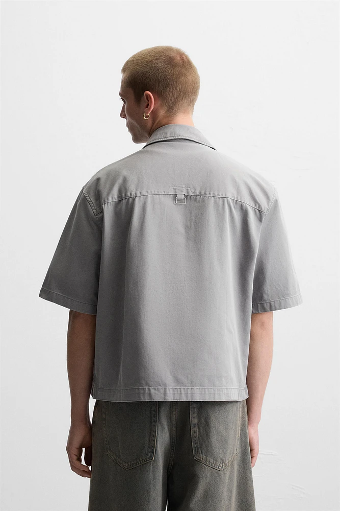 WASHED POCKETED OVERSHIRT