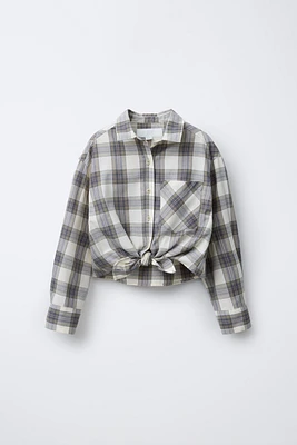 KNOTTED PLAID SHIRT