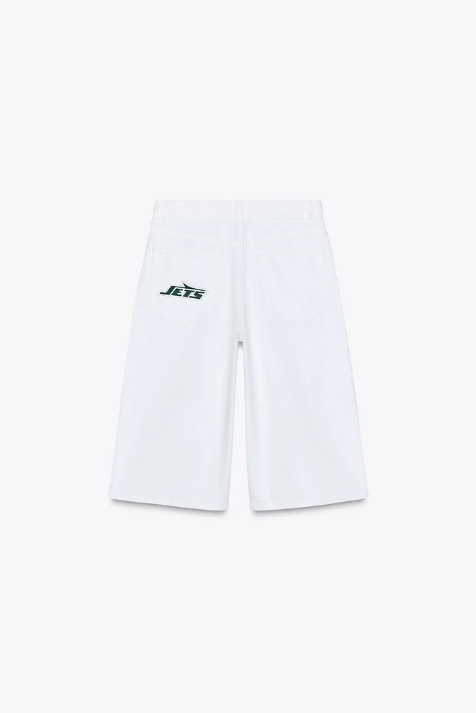 TRF BAGGY NFL JETS DENIM JORTS