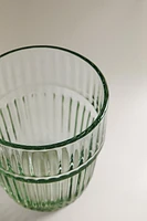VERRE EN VERRE RECYCLABLE COLORÉ RAYURES