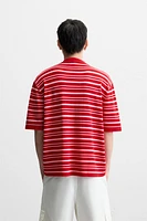 POLO EN MAILLE JACQUARD À RAYURES
