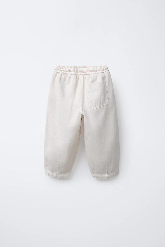 TWILL PANTS WITH LINEN