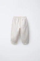 TWILL PANTS WITH LINEN