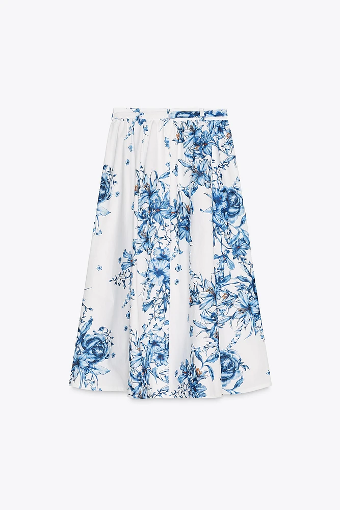 FLORAL PRINT MAXI SKIRT